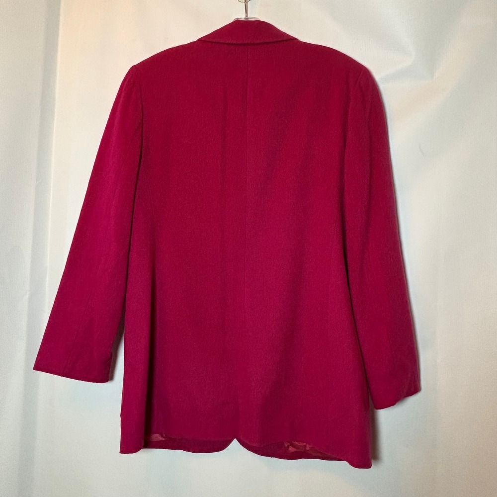 Vintage Hot Pink Wool Blend Blazer Pea Coat Women's‎ Size M Bright - Picture 4 of 6